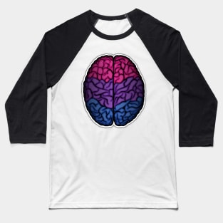 Large Bisexual Pride Flag Colored Brain Vector Baseball T-Shirt